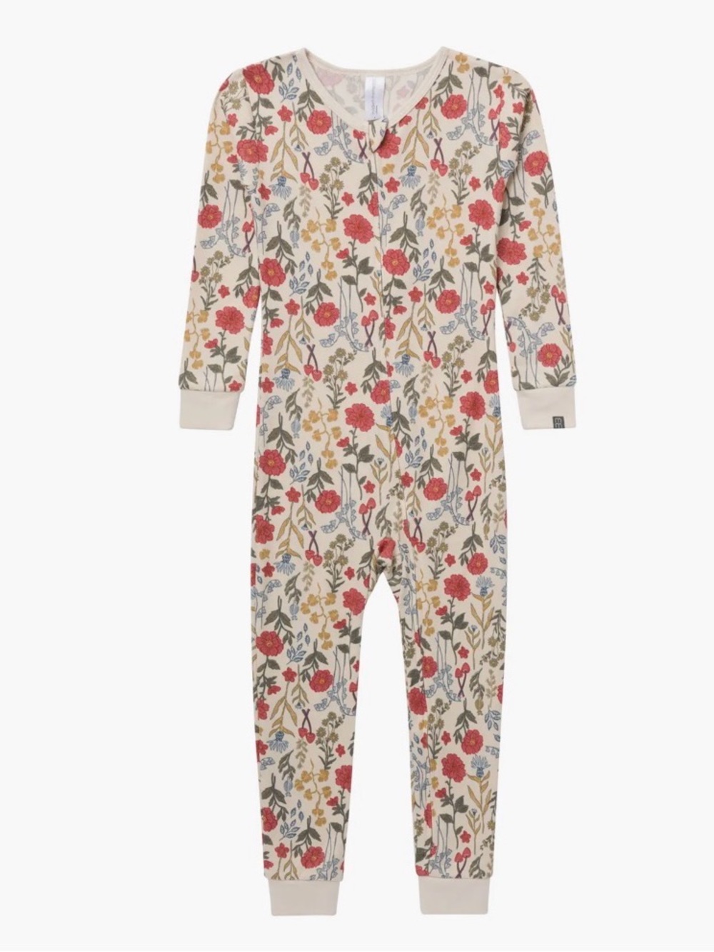 Floral Print Cream Baby Sleeper Pajama